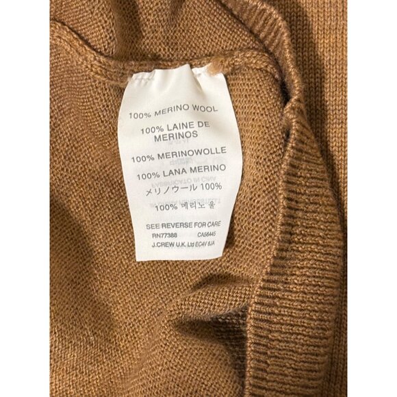 J.Crew Men's 100% Merino Wool V-Neck Sweater Medium M Classic Tan Camel brown - Picture 10 of 10